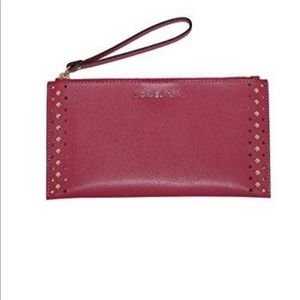 Michael Kors Leather Zip Clutch